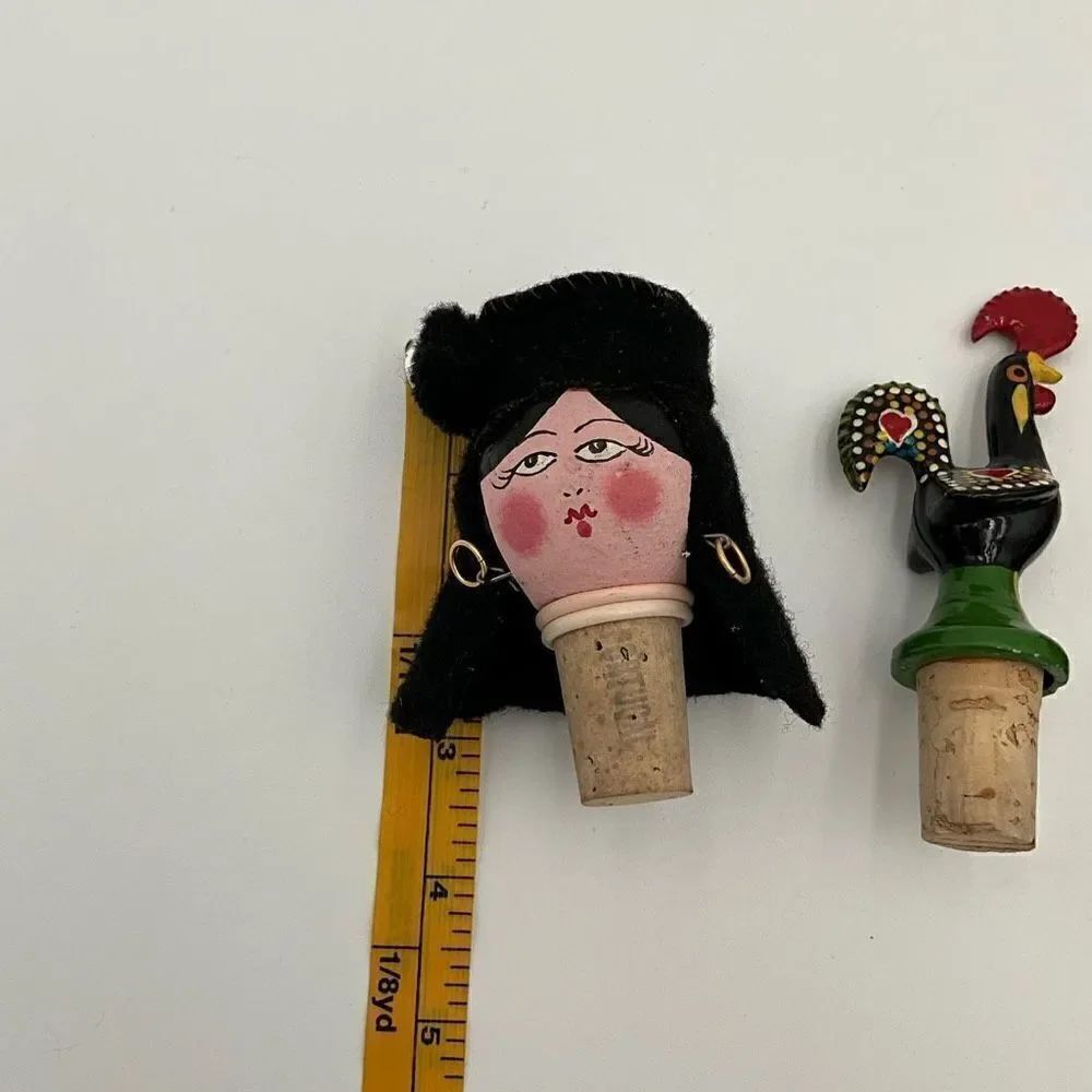 VINTAGE Hand painted Wine Corks Set of 3 - Picture 4 of 6